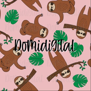 sloth seamless pattern/Seamless sloth/Seamless floral/Seamless jungle/Animal seamless/Sloth Pattern/Digital Paper