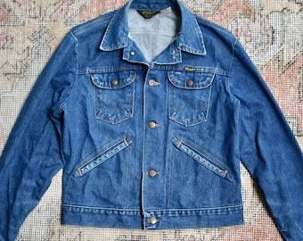 MINT Vtg 70s Wrangler 74126NV No-fault Denims 14oz Trucker Jean