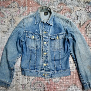 Vtg 60s 70s Lee Riders 101-J Sanforized Denim Trucker Jean Jacket