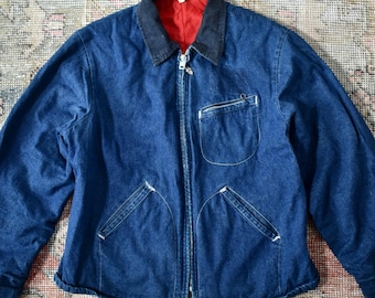 Vtg 70s British Railway Blue Cotton Workwear Uniform Jacket Chore Vtg 70s British Railway Blue Cotton Workwear Uniform Jacket Chore