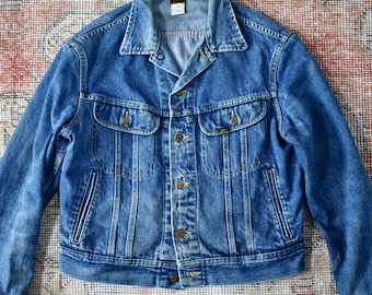 Vtg 70s Wrangler 74126NV No-fault Denims 14oz Trucker Jean Jacket