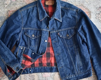 Vtg 70s Wrangler 74126NV No-fault Denims 14oz Trucker Jean Jacket