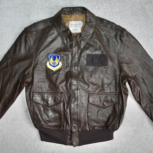 Vtg 90s Saddlery Cooper Sportswear USAF Air Force Goatskin