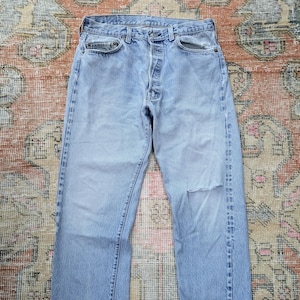 Vtg 70s 80s Levi&#39;s 501 Blue Selvedge Denim Redline Jeans Double Stitch #524 Made in USA W33 L30