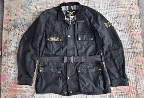 Vtg 80s Belstaff Roadmaster II Black Waxed Cotton Motorcycle