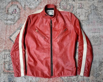 70年代 THIS GENUINE LEATHER GARMENT TALON Vintage 1970s Black Genuine Leather Sherpa Lined Talon Zipper