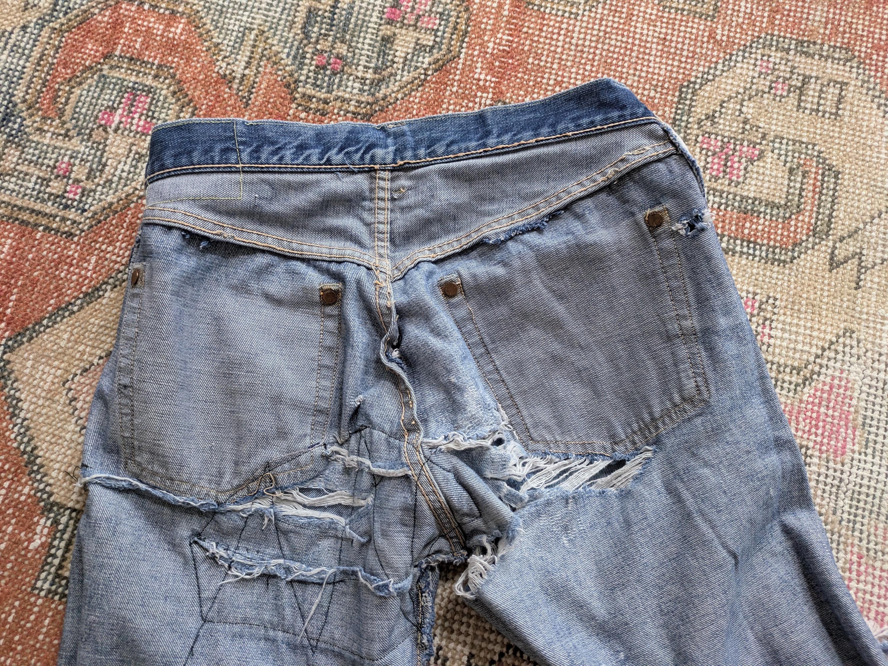Vtg 60s Levi's 501ZXX? Big E Trashed & Repaired Selvedge Denim V