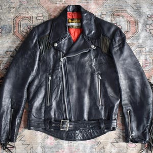 Vtg 70s Mascot Leisure Wear Black Leather Western Fringe