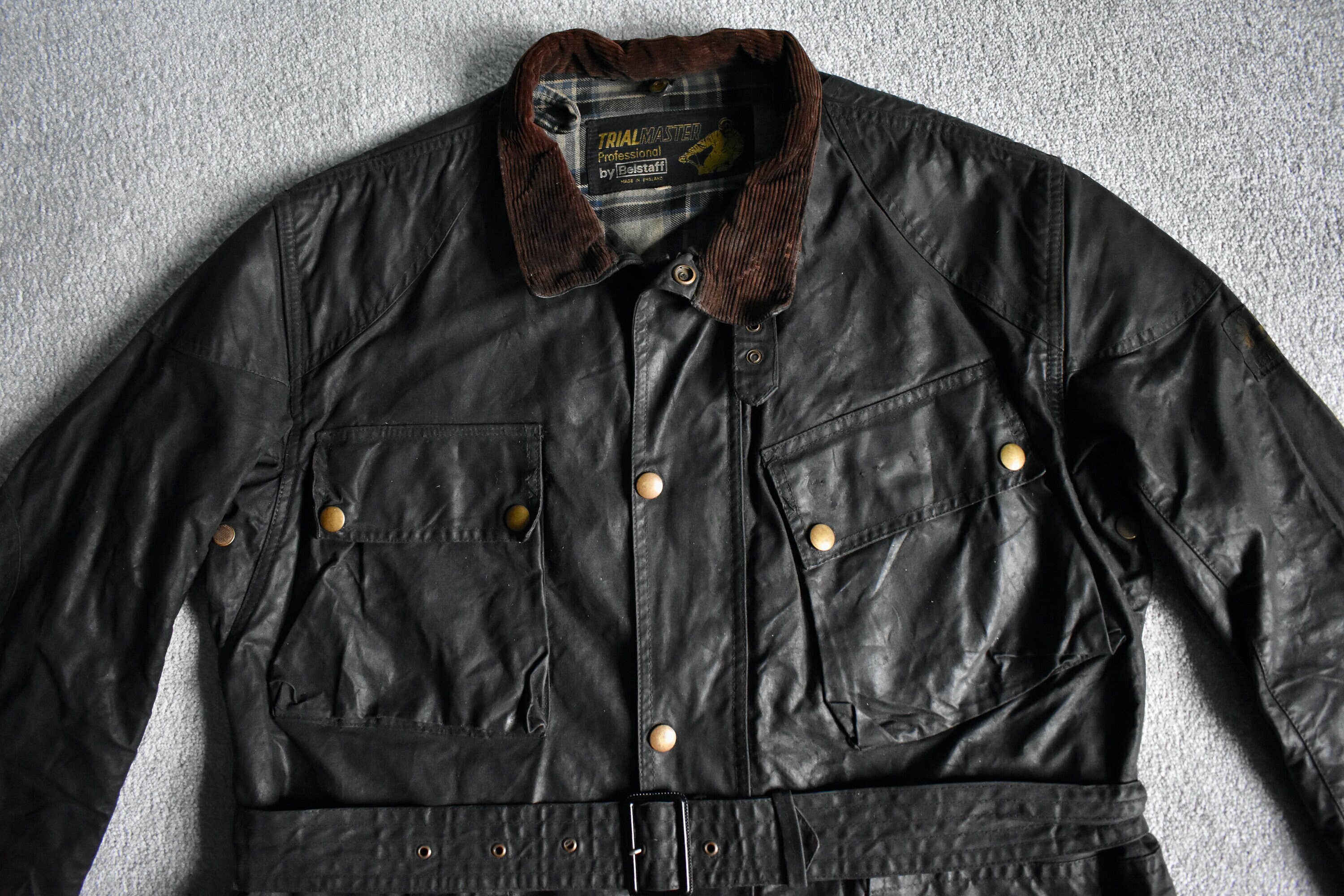 Vtg 60s BELSTAFF Trialmaster Pro 'SAMMY MILLER' Black Waxed Cotton