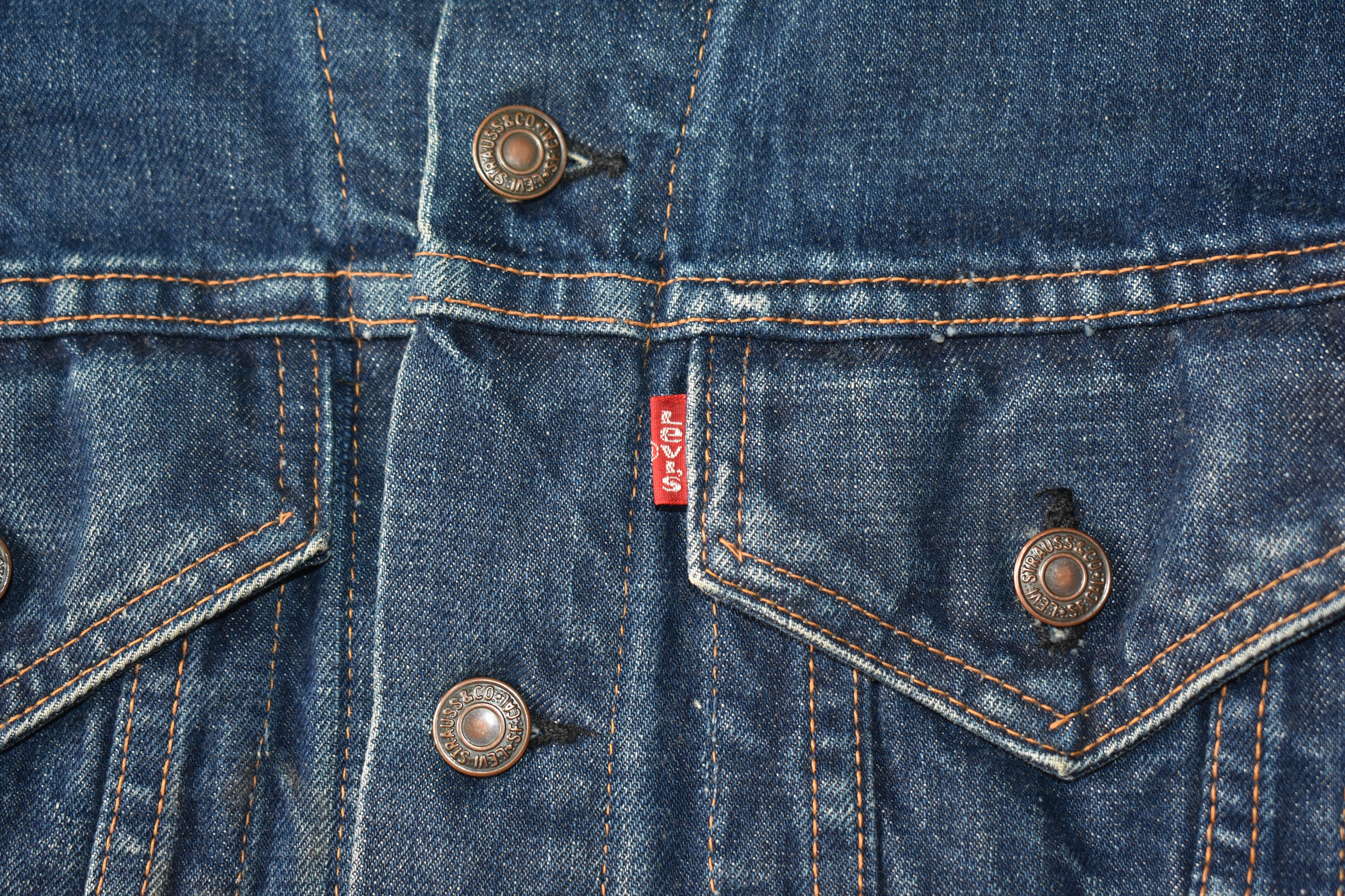 Vtg 70s Levi's Red Tab 2 Pocket Indigo Denim Type 3 Trucker Jacket