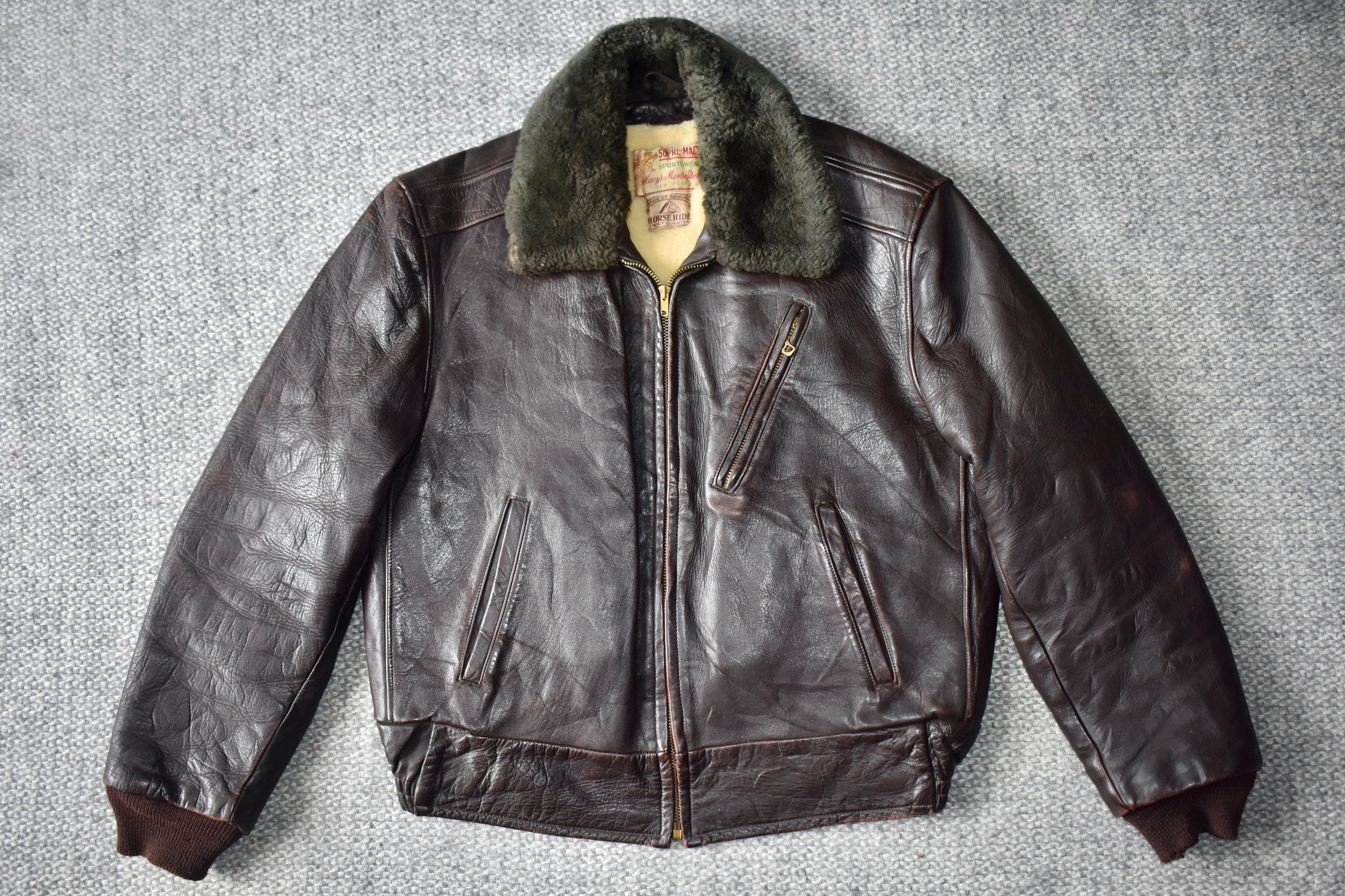 Vtg 50s Leather Jacket - Etsy Canada Vtg 50s Leather Jacket - Etsy Canada