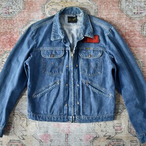 Vtg 60s Wrangler Selvedge Denim Talon Zip Pleated Trucker Jean