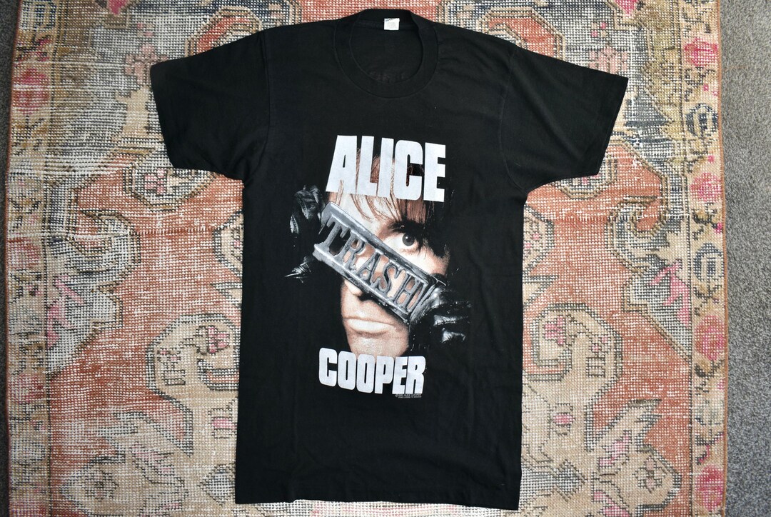 ALICE COOPER BROCKUM バンドT ヴィンテージT XL 80s Vtg 80s Alice Cooper Trashes Europe 1989 Single Stitch Rock Tour