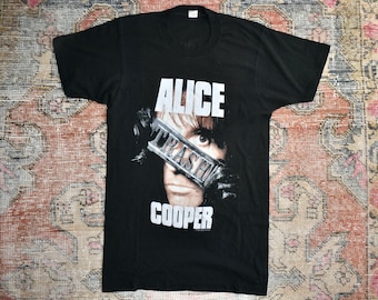 Vtg 80s Alice Cooper Trashes Europe 1989 Single Stitch Rock Tour
