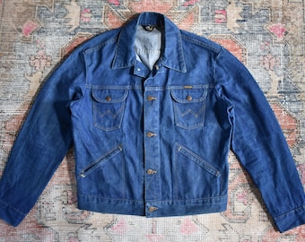 Vtg 70s Maverick Automaticks Sanfor-set Denim Blanket Lined