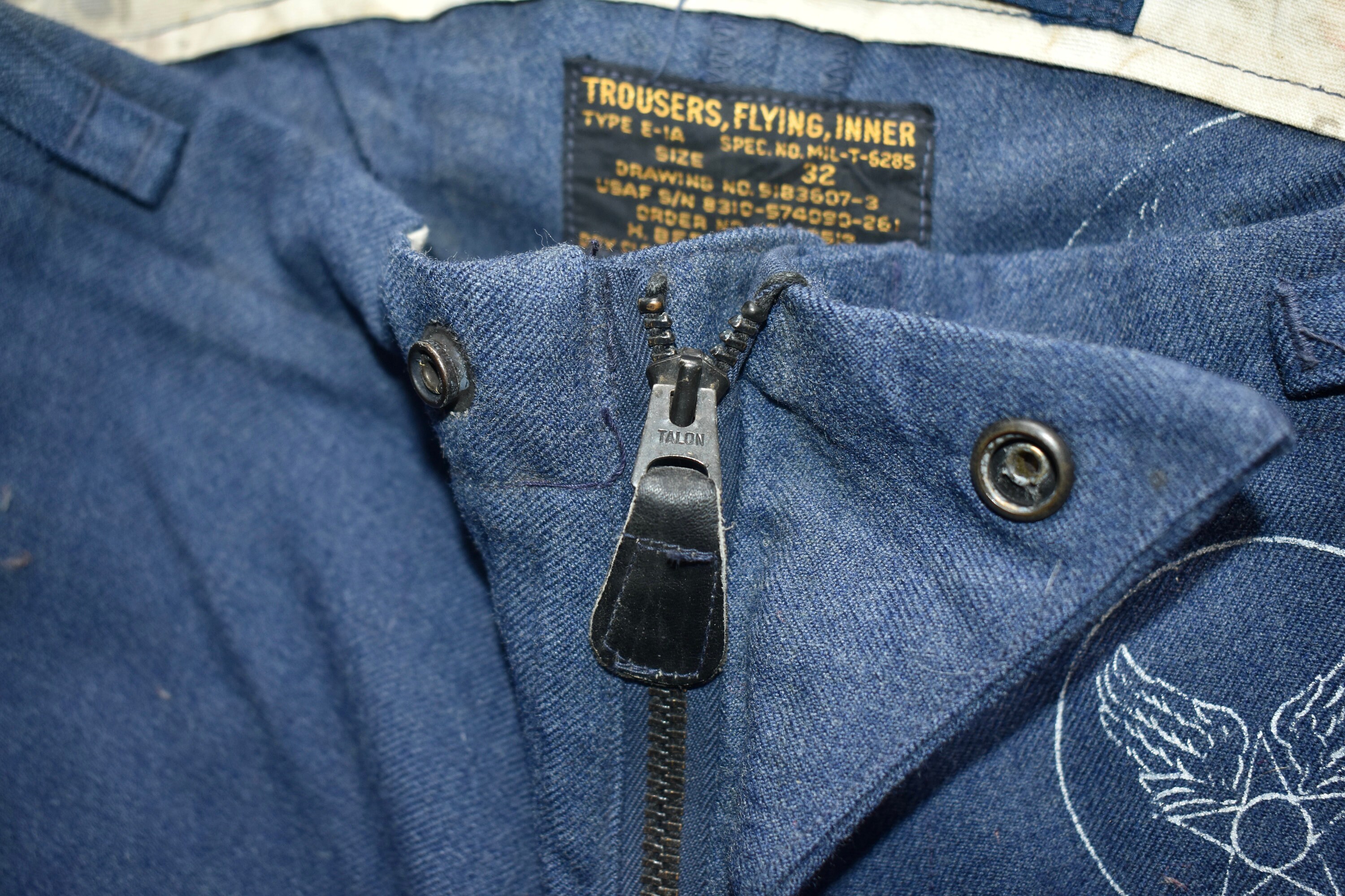 Vtg 1950s Korean War USAAF Air Force Type E-1A Blue Wool