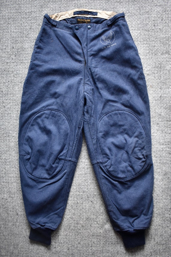 Vtg 1950s Korean War USAAF Air Force Type E-1A Blue Wool Cinch
