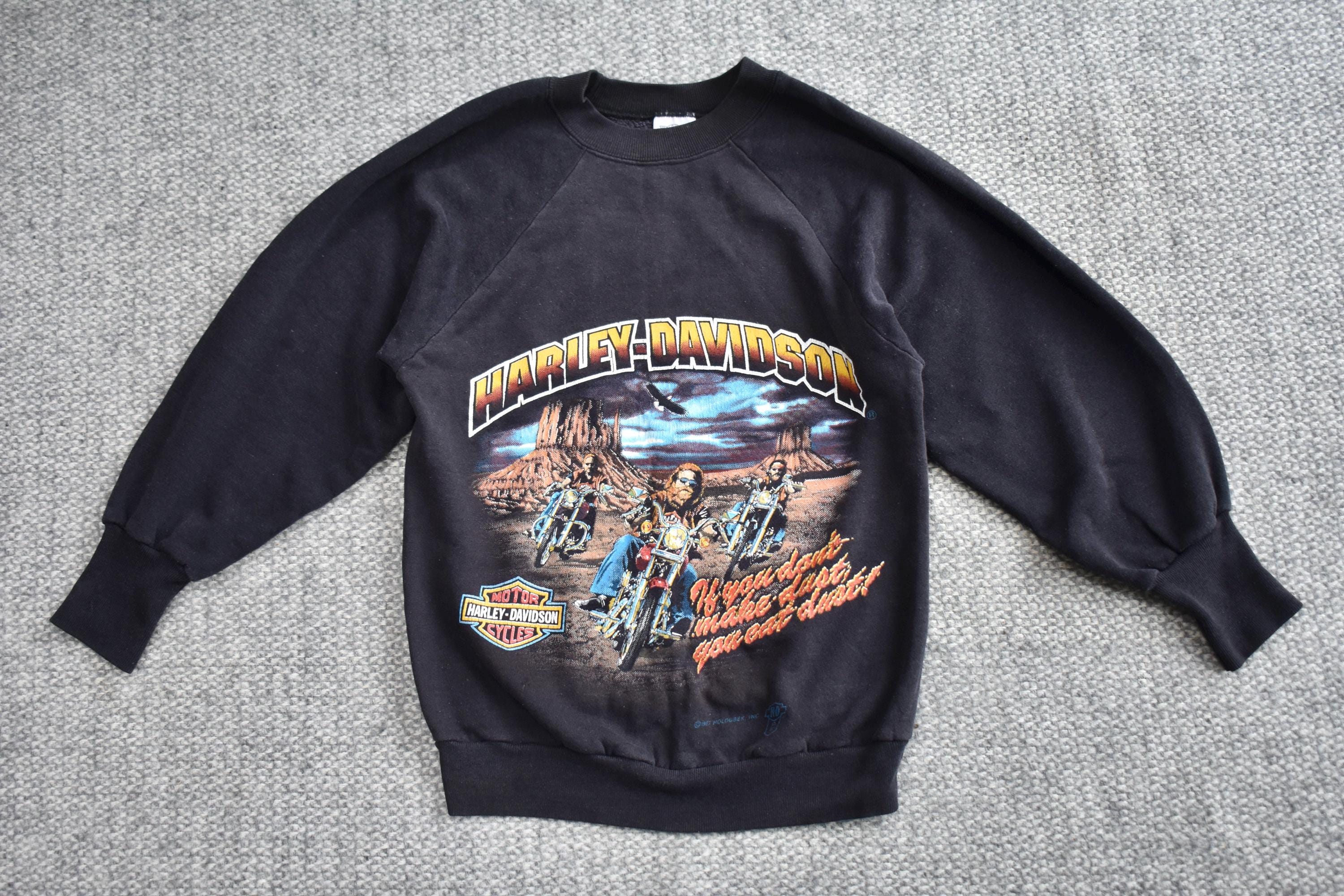 Harley Davidson ©︎1987 Vintage sweat Vtg 1987 Harley Davidson 'make Dust, Eat Dust!' 50/50