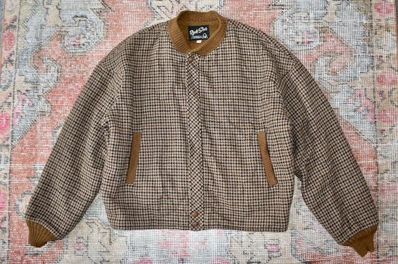 Vtg 50s 60s Rich Sher Sportswear Houndstooth Pattern Wool