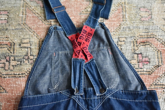 Vtg 60s Big Dad Sanforized Denim Work Overalls Bibs Dungarees USA