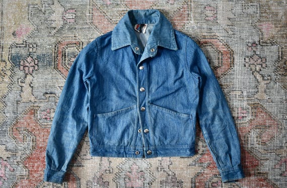 Vtg 60s Lybro Lion Label Blue Denim Cropped Two Pocket Workwear