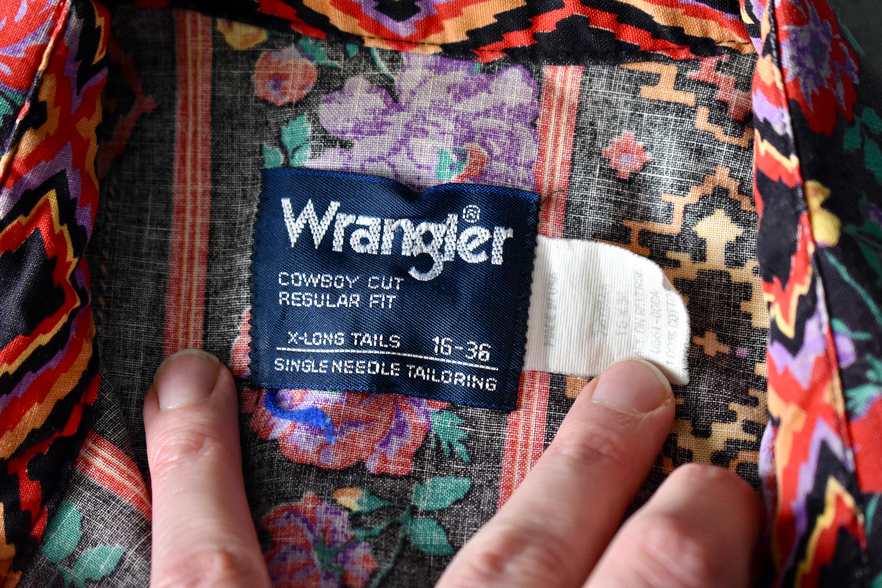 Vtg 80s Wrangler Crazy Flower Abstract Geo Print Cowboy Cut Vtg 80s Wrangler Crazy Flower Abstract Geo Print Cowboy Cut