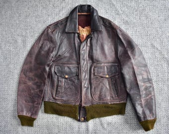 Vintage 60s BROOKS Black Leather Asymmetrical Zip Motorcycle