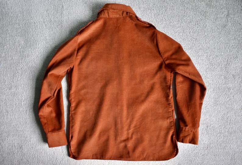 Vtg 60s 70s LEVI'S BIG E Burnt Orange Corduroy Jacket USA Womens Size 13/14 image 9