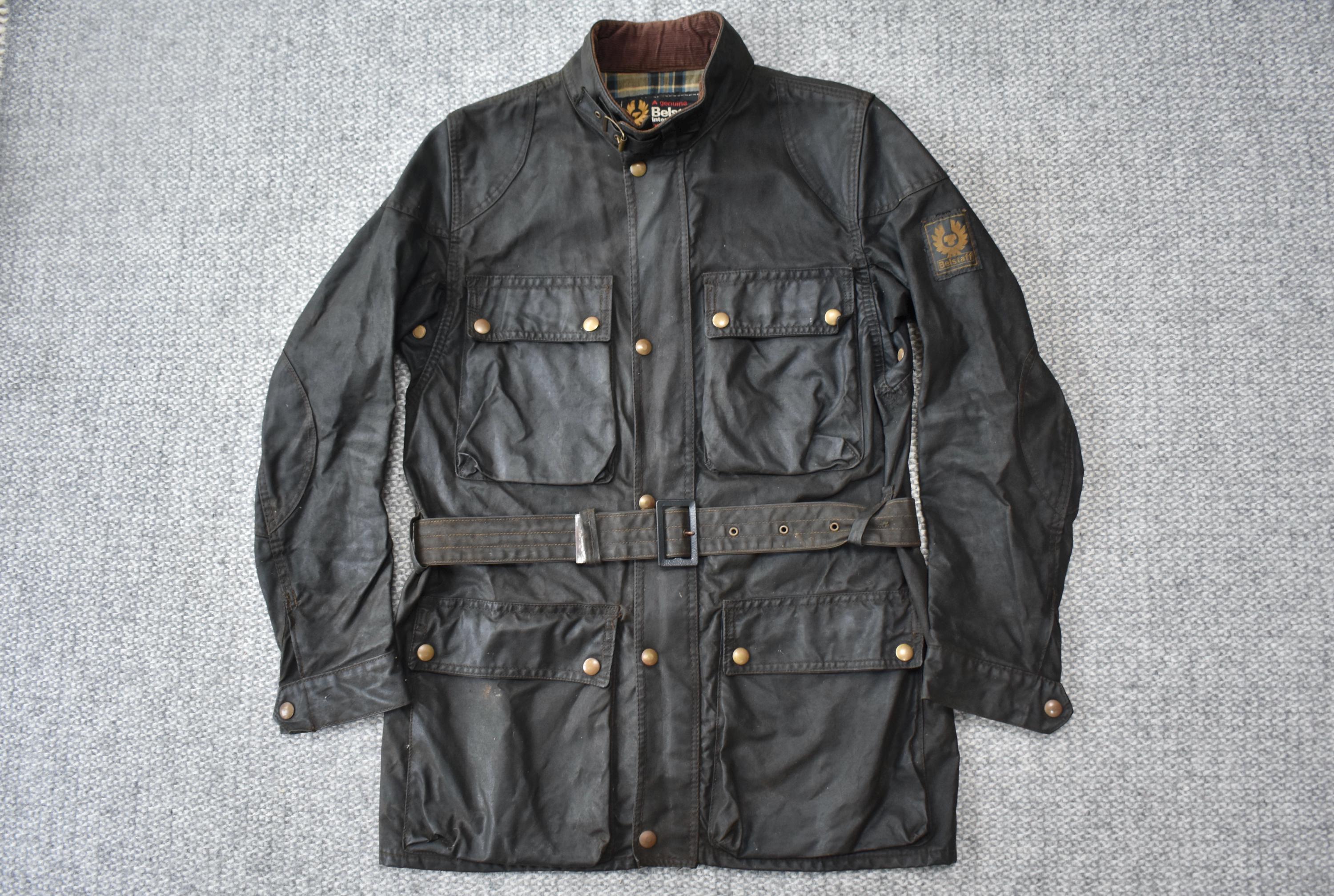 Vtg 70s Belstaff Trialmaster Pro Black Waxed Cotton Motorcycle