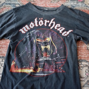 Vtg 1986 Motorhead Orgasmatron &quot;Eight Days in June&quot; UK Tour Single Stitch Distressed Band T-Shirt Tee Rock Metal S