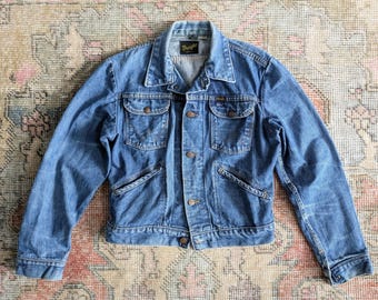 Vintage 60s WRANGLER Denim Blue Jean Jacket Coat Western