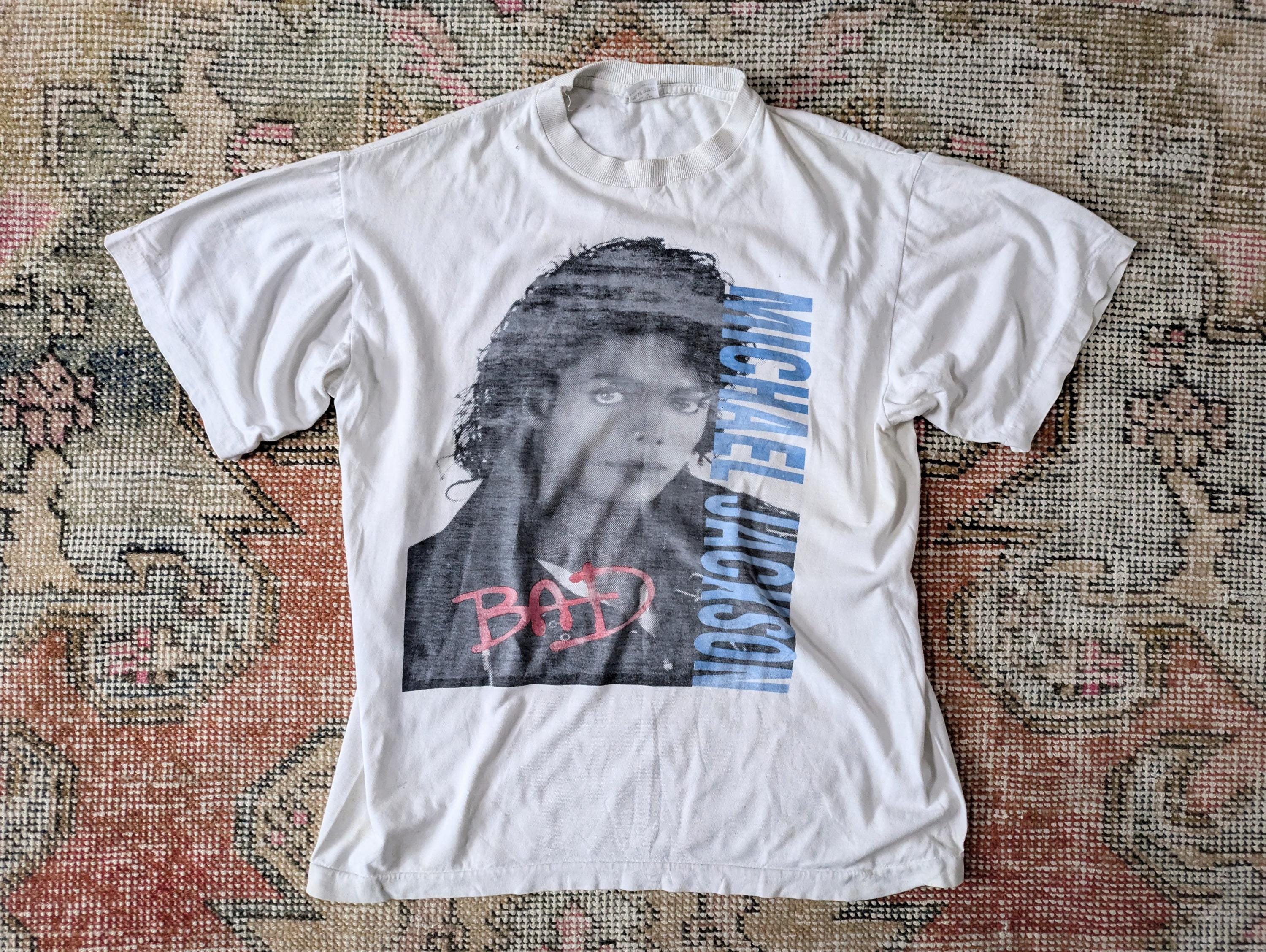 Vtg 80s Michael Jackson Bad Faded Single Stitch Graphic T-shirt
