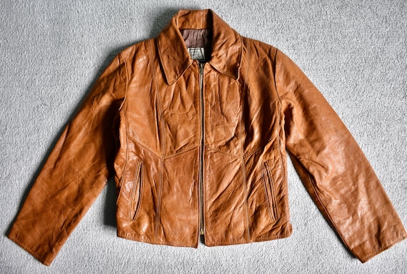 ジャケット・アウター 70s Vintage Brown Leather Riders Jacket VINTAGE 60s 70s Talon Zip Tears Talon Single riders jacket