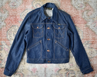 WranglerデニムジャケットXLブルー古着ダメージ当時物グランジ CBOY 60年代 60s ラングラー ブルーベル BLUE BELL インディゴ ボタン