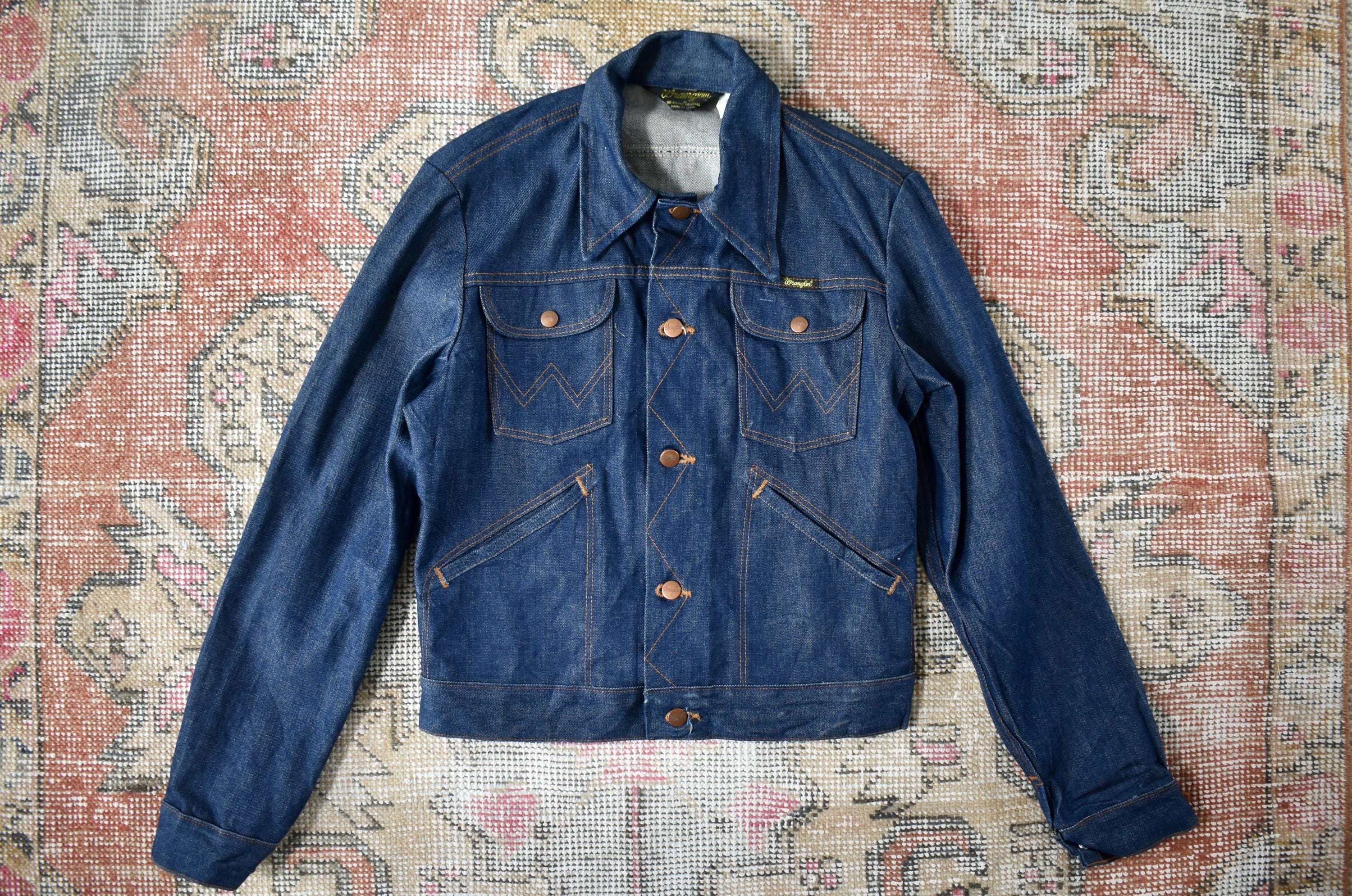 MINT Vtg 70s Wrangler 74126NV No-fault Denims 14oz Trucker Jean