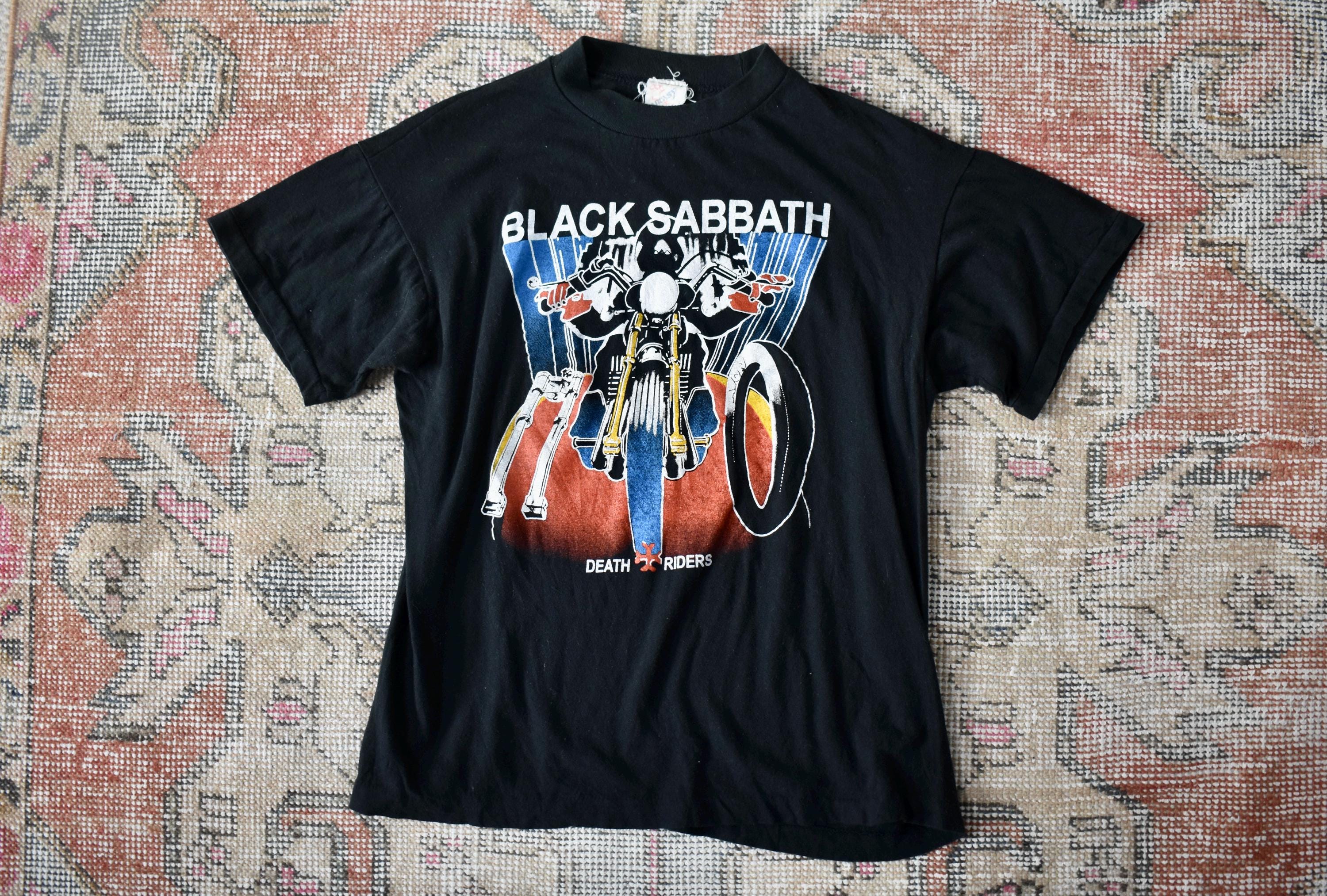 Vtg 80s Black Sabbath Death Riders Single Stitch Rock Band Graphic