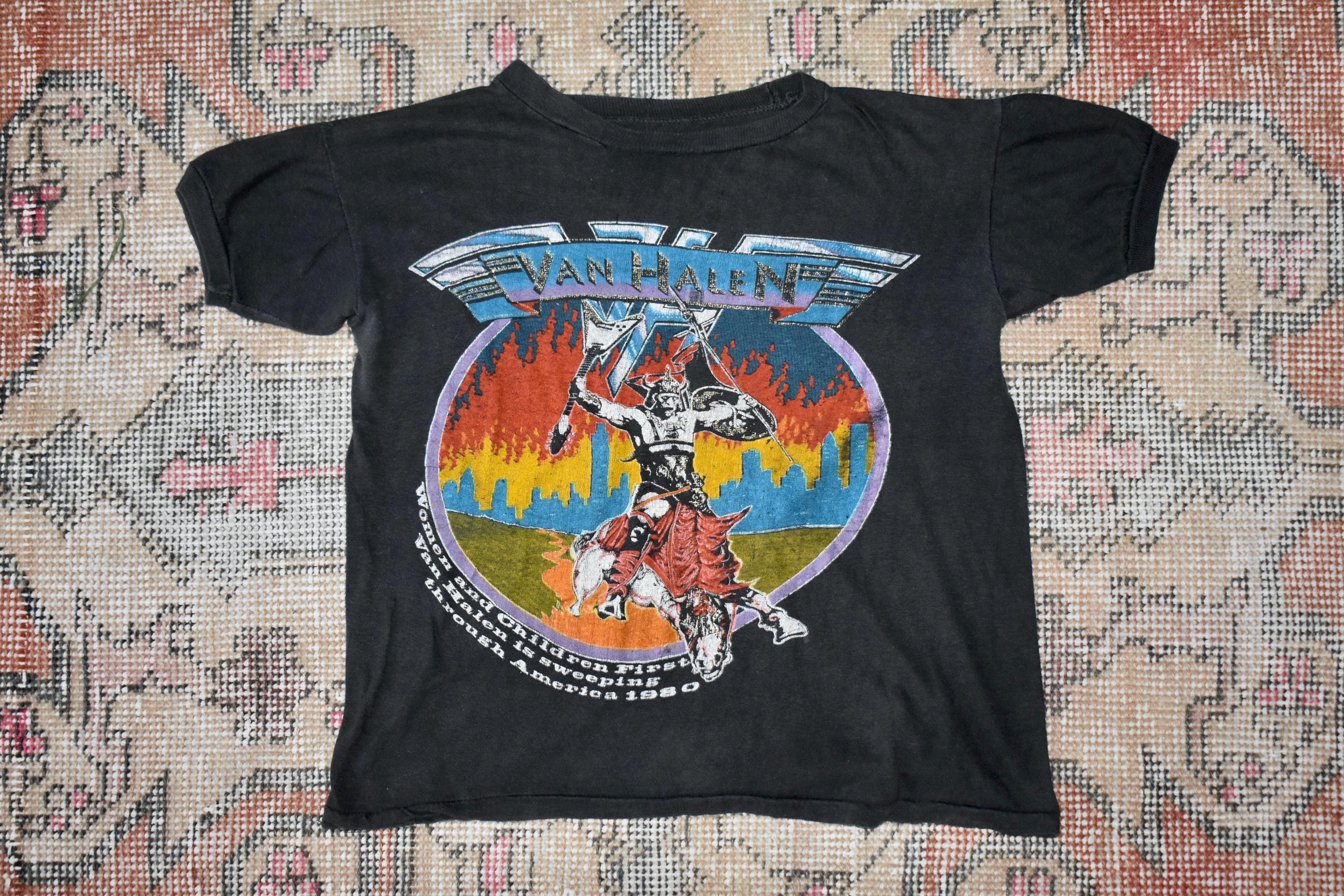 Van Halen 1980 TOUR Tシャツ New Van Halen 1980 Tour Live In Concert Vintage Retro Men's