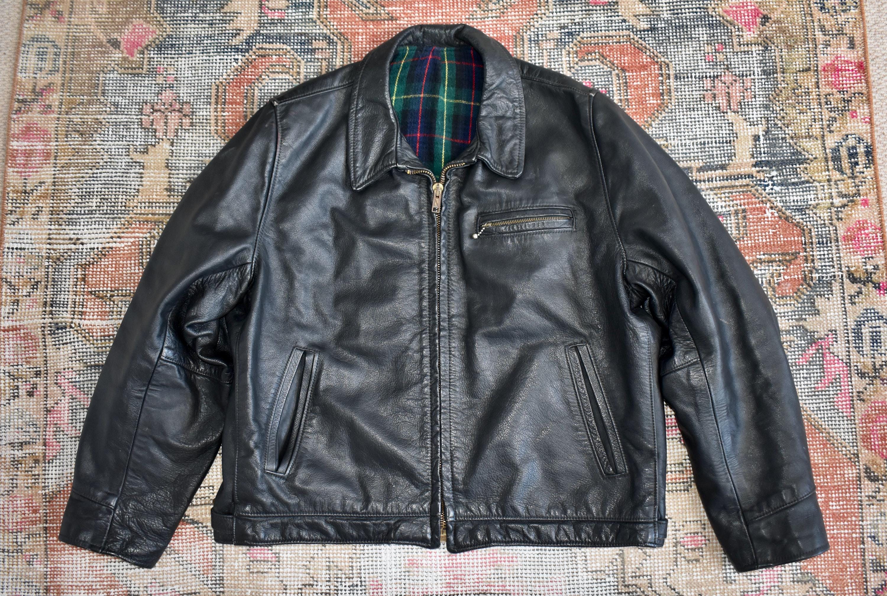 Vtg 70s British Aero Highwayman Style Black Leather Motorcycle 