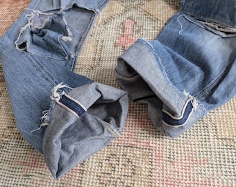 Vtg 60s Levi's 501ZXX? Big E Trashed & Repaired Selvedge Denim V