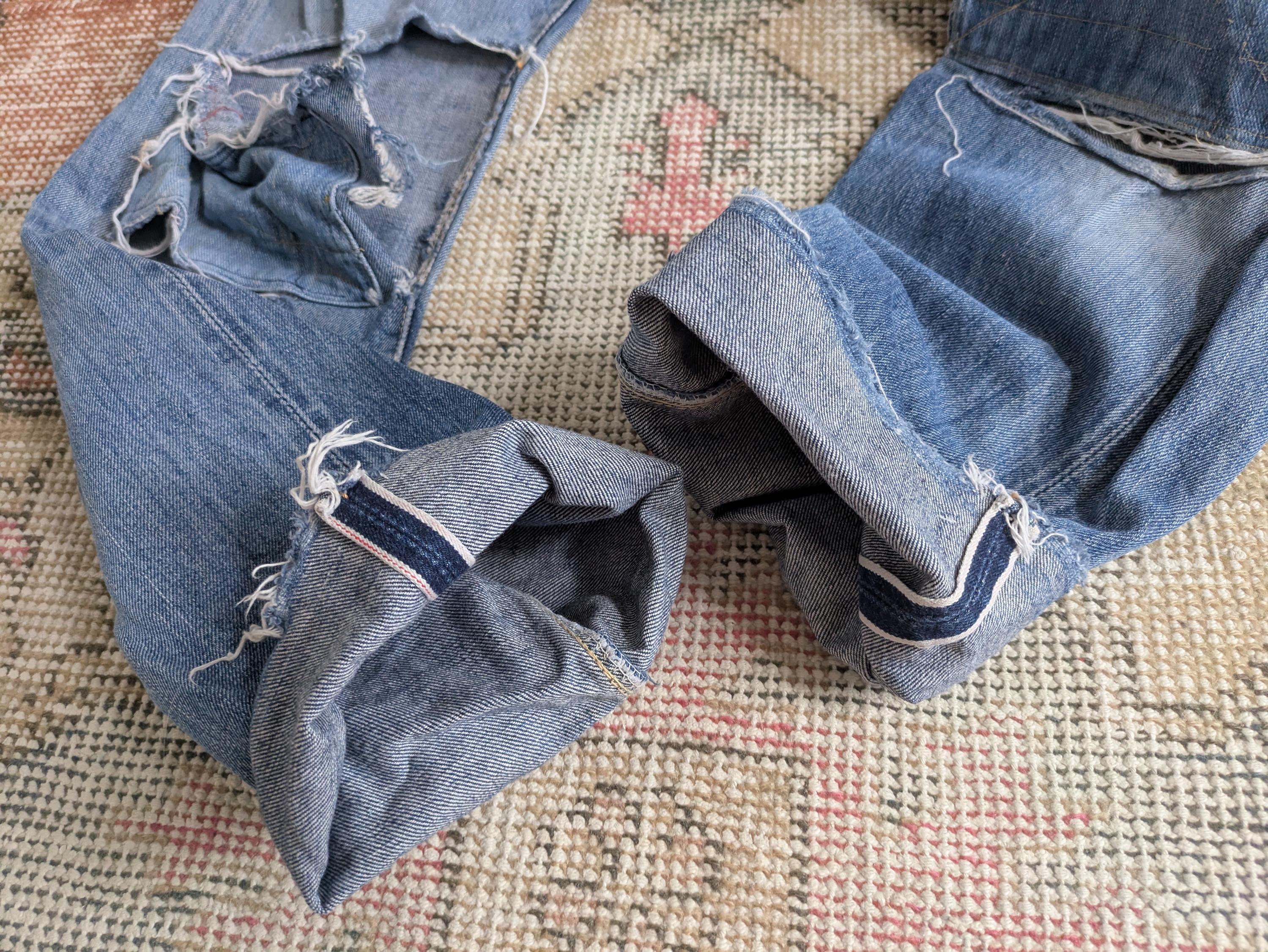 Vtg 60s Levi's 501ZXX? Big E Trashed & Repaired Selvedge Denim V