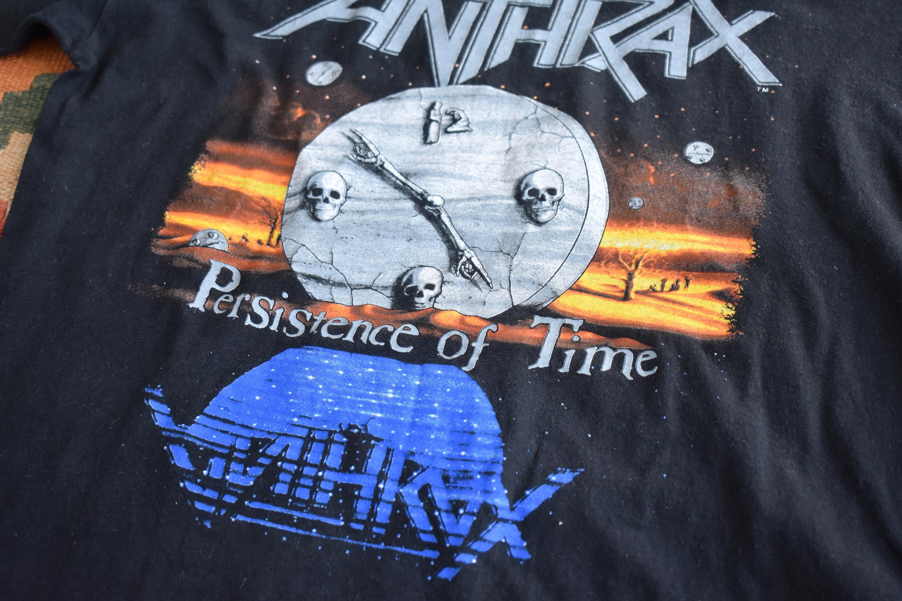 Vtg 1990 Anthrax Persistence of Time Tour Single Stitch