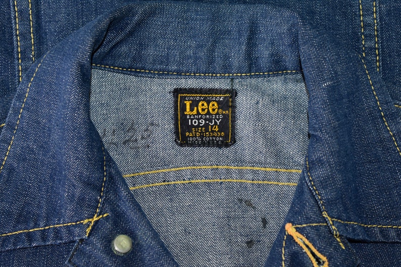 Vtg 60s LEE RIDERS 109-JY Indigo Sanforized Denim Jerky Tag | Etsy