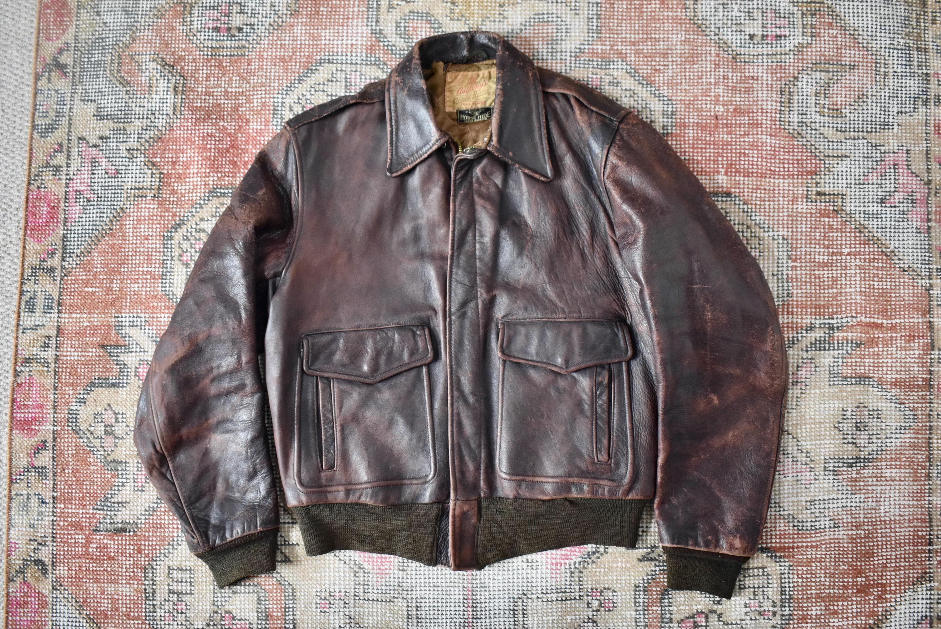 Vtg 50s Daniel Boone Trail Blazer Distressed Horsehide Leather 
