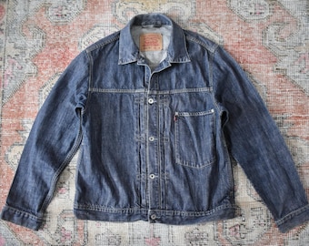 Vtg 70s Wrangler 74126NV No-fault Denims 14oz Trucker Jean
