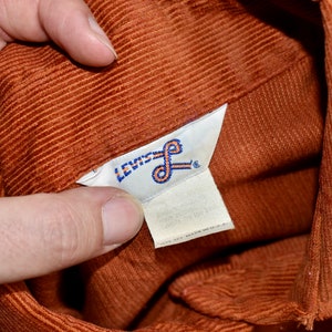 Vtg 60s 70s LEVI'S BIG E Burnt Orange Corduroy Jacket USA Womens Size 13/14 image 4