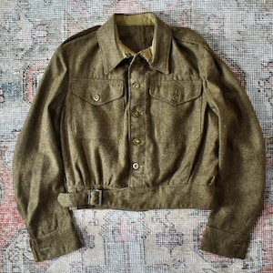 Vtg WW2 1944 British Army Serge Wool Battledress Blouse