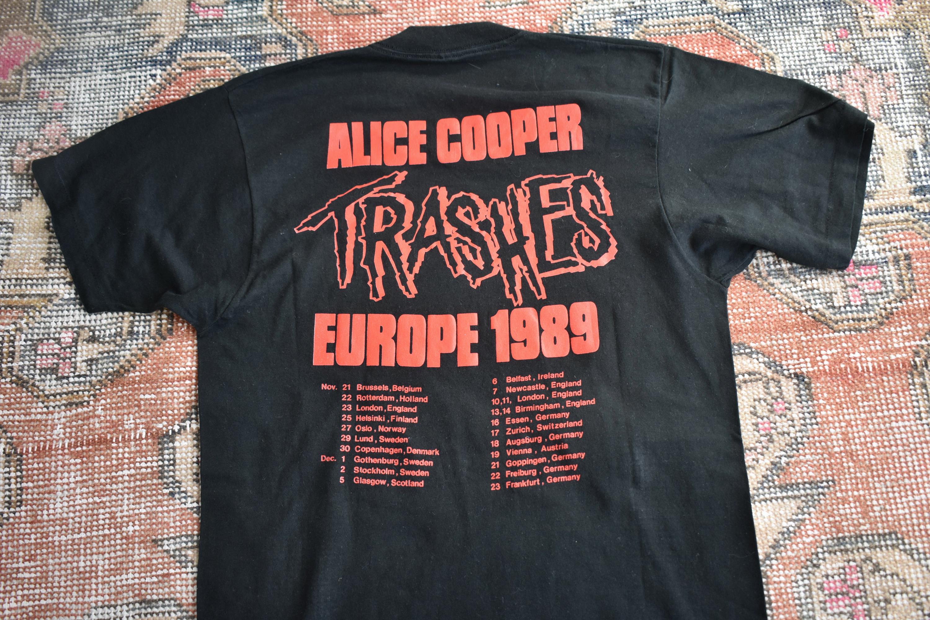 Vtg 80s Alice Cooper Trashes Europe 1989 Single Stitch Rock Tour