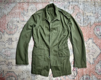 Vtg 70s British Railway Blue Cotton Workwear Uniform Jacket Chore