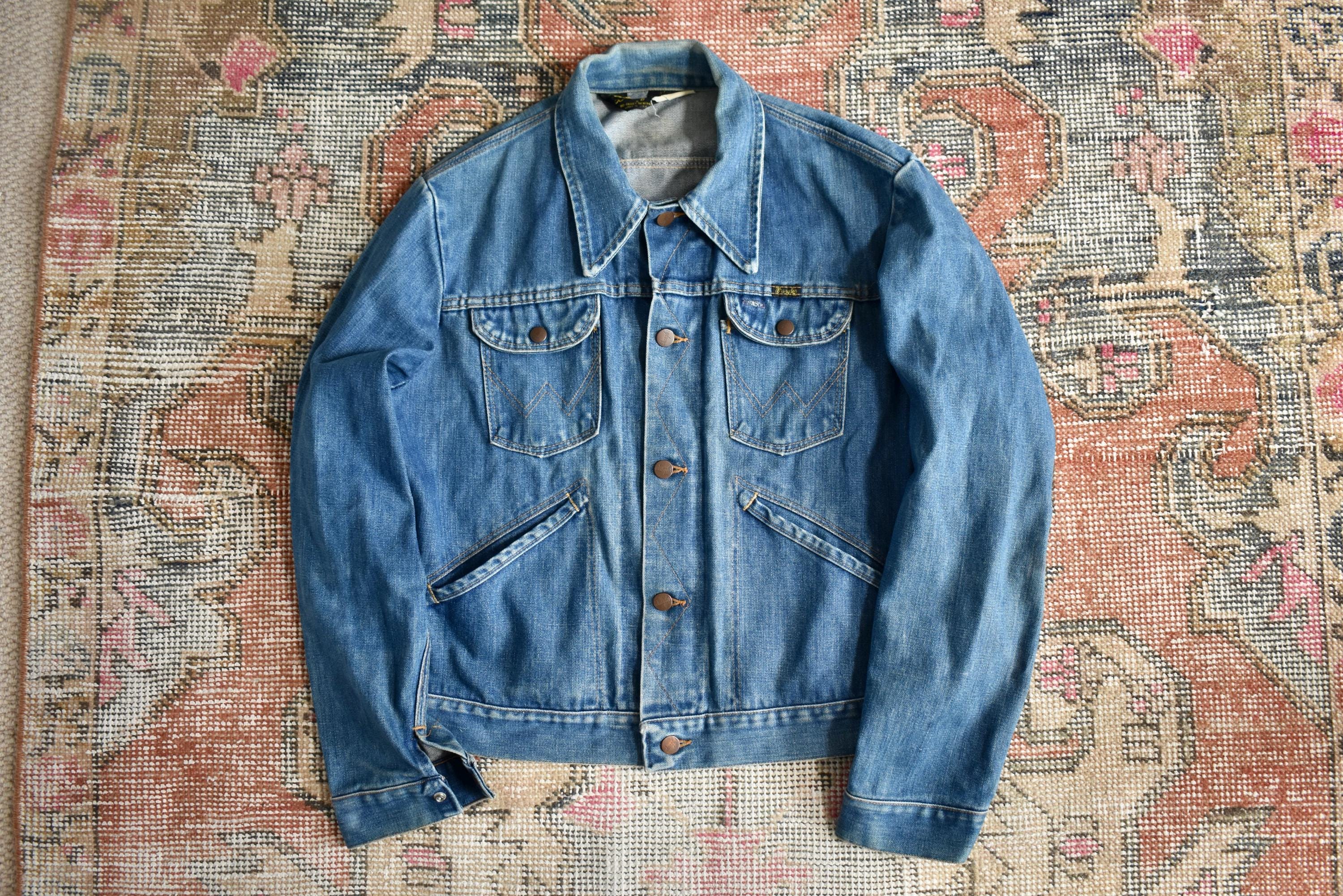 Vintage jaren 70 Wrangler 126MJ No-Fault denim trucker