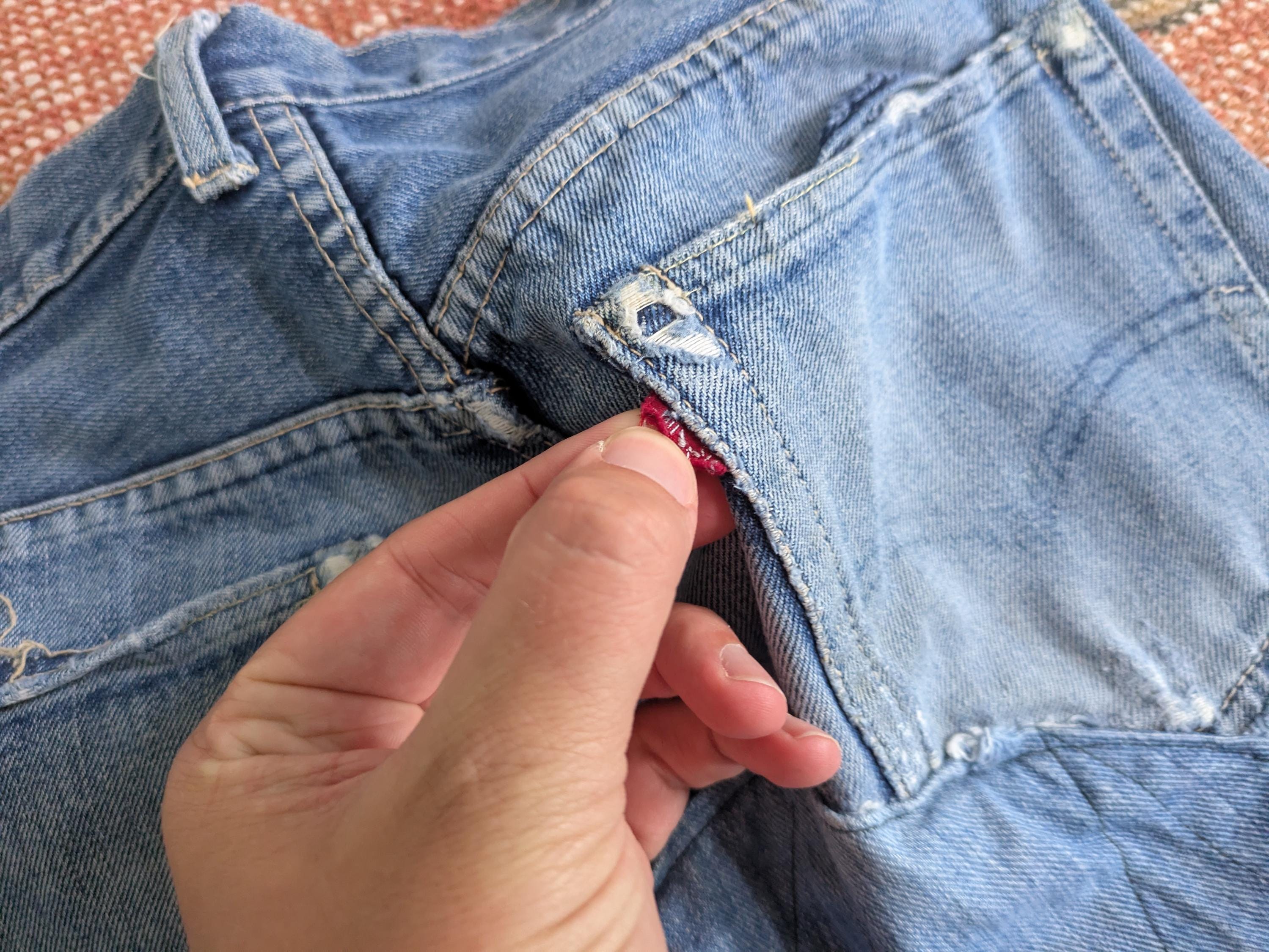 Vtg 60s Levi's 501ZXX? Big E Trashed & Repaired Selvedge Denim V